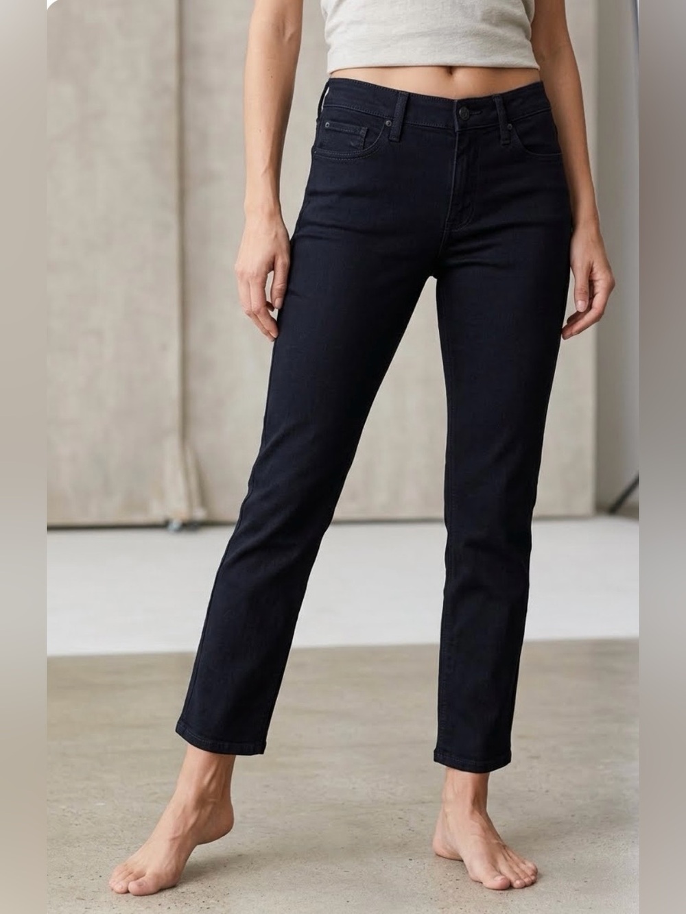 Just Black Denim made in USA size 30 ankle side slit